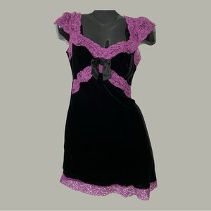 Betsey Johnson Velvet Lace Babydoll Dress